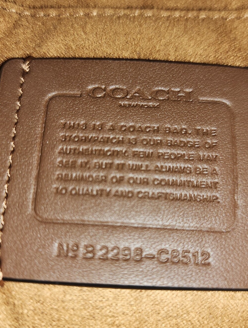 Coach Signature Denim Saddle Crossbody Bag with Tan Leather Trim - Picture 10 of 11